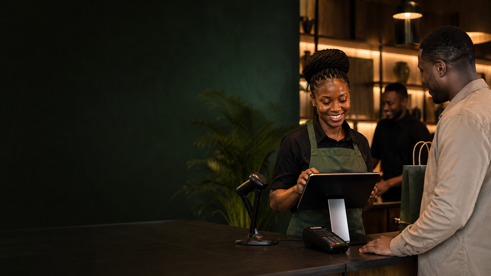 Business owners using Zentro while working on point of sale